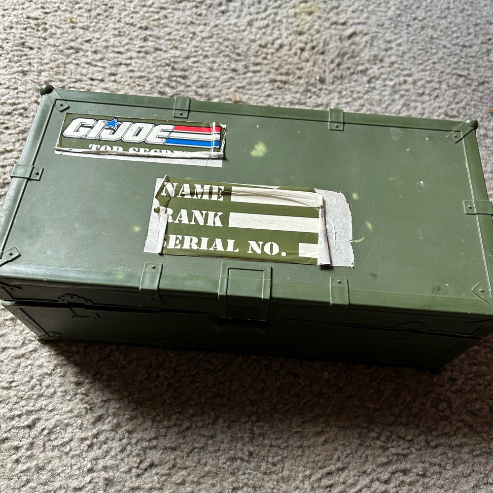 Vintage GI Joe Army Footlocker Storage Box With Rope Handles 1997